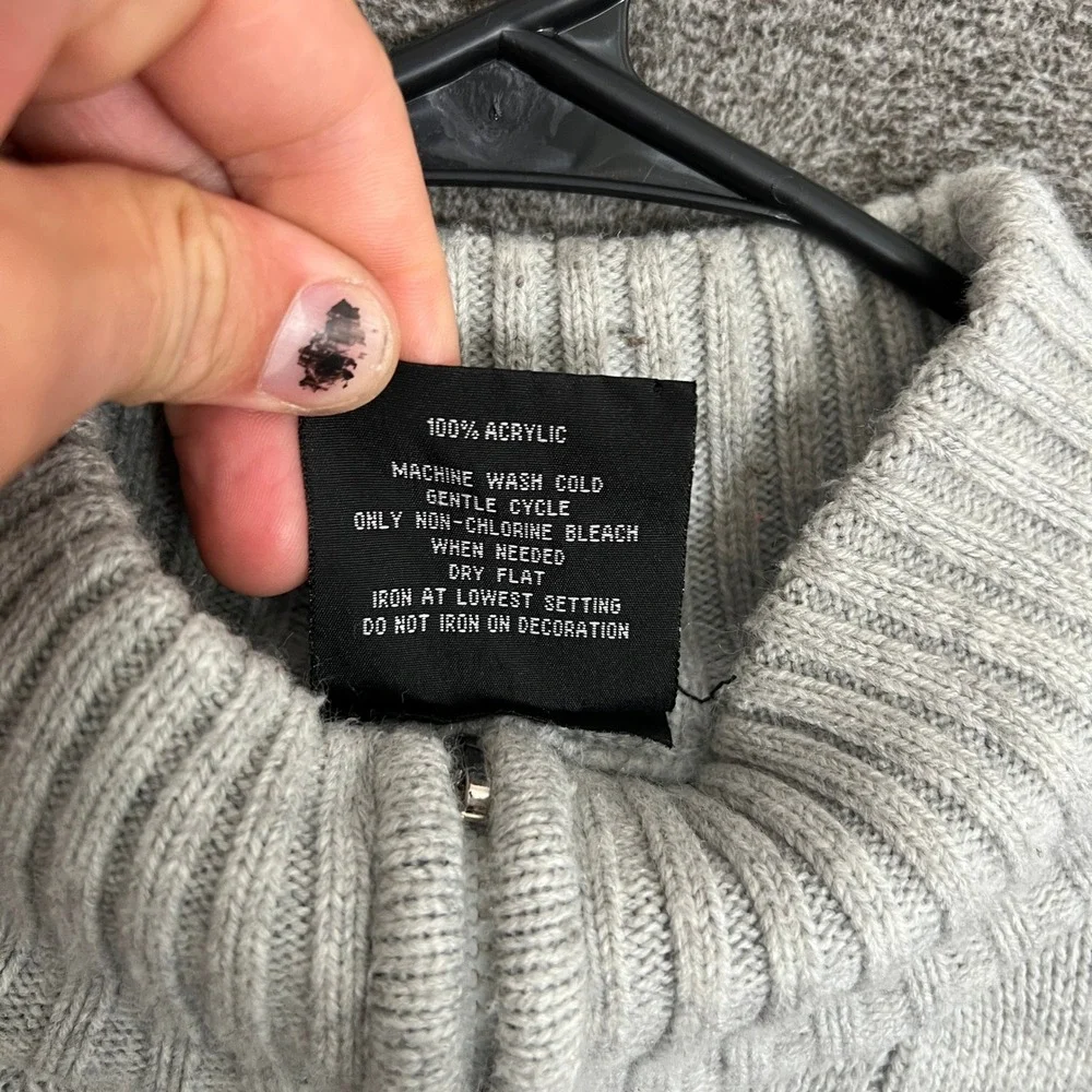 Southpole XXL Mens Gray 1/4 Zip‎ Sweater Striped Knit Pullover VTG Y2K